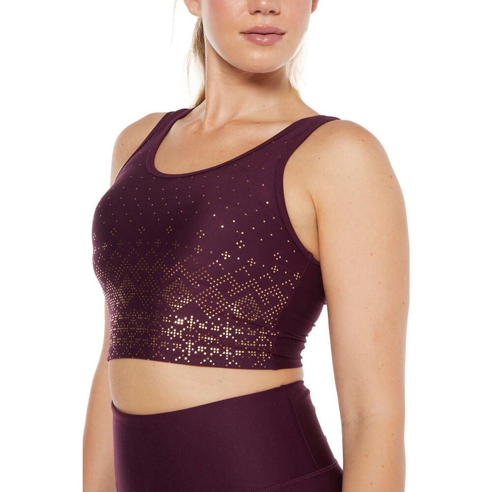 NWT Marika Marley Long Sports Bra Flex Purple Gold Size M